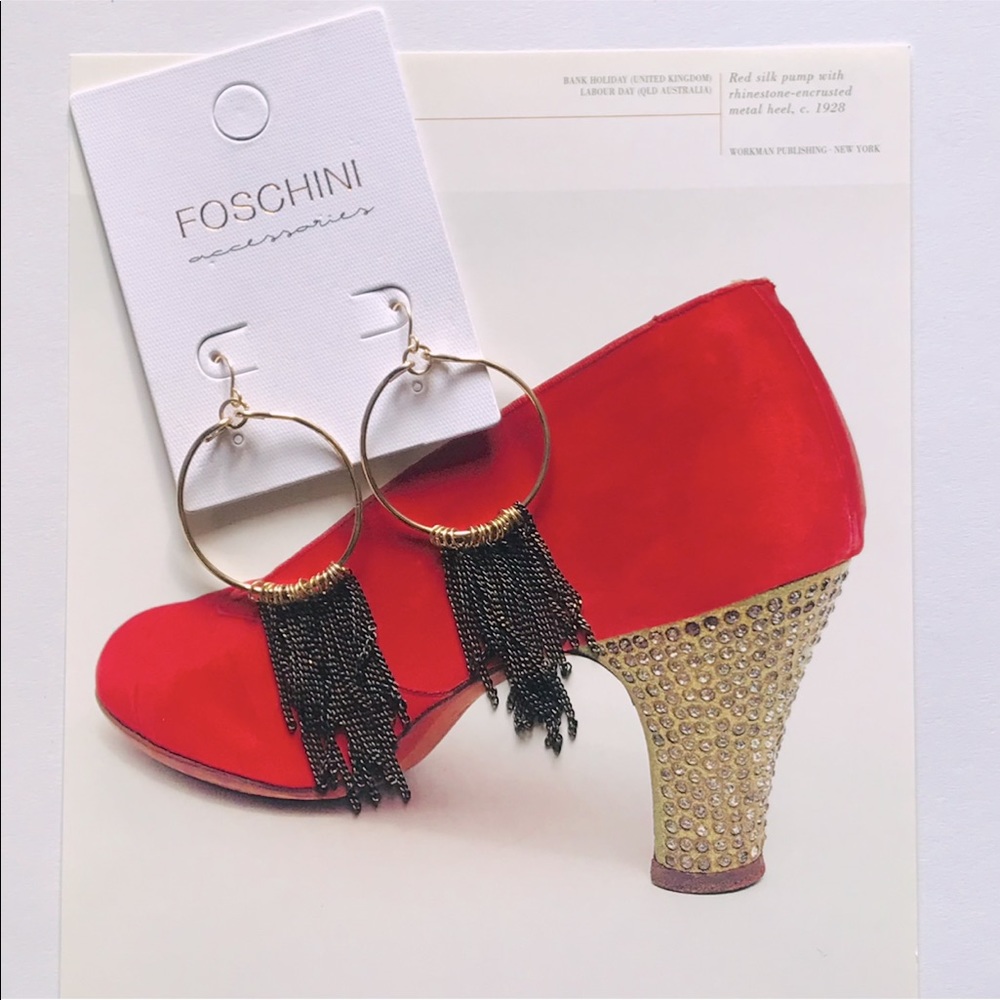 🔶New Foschini Chain Drop Hoop Earrings